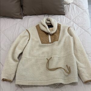 Coach Cream and Tan Sherpa Jacket